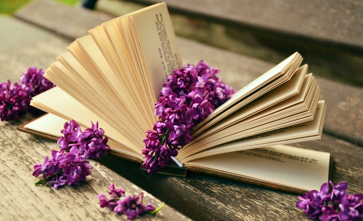 flower and book