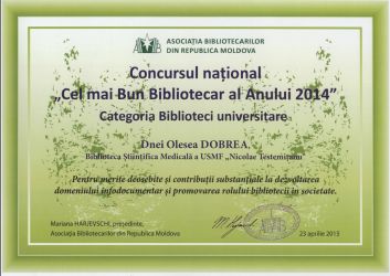 Concursul național „Cel mai bun bibliotecar al anului 2014”